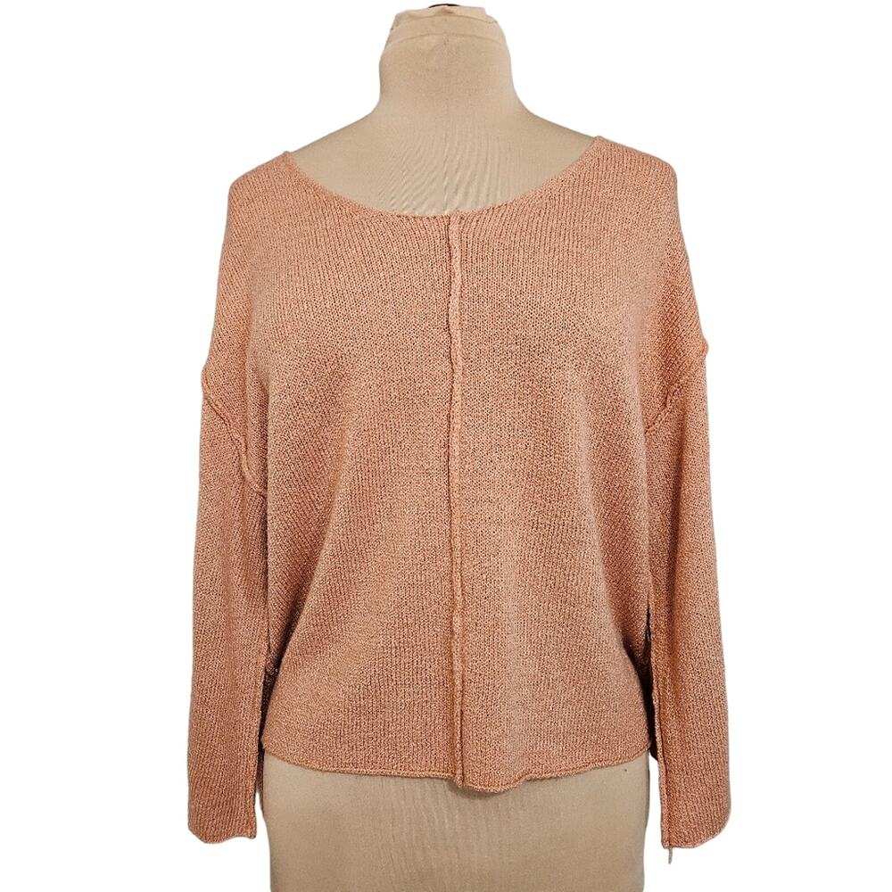 Fourteen & 9th Sweater Womens Exposed Seam‎ Knit S/M Long Sleeve Oversized Cozy